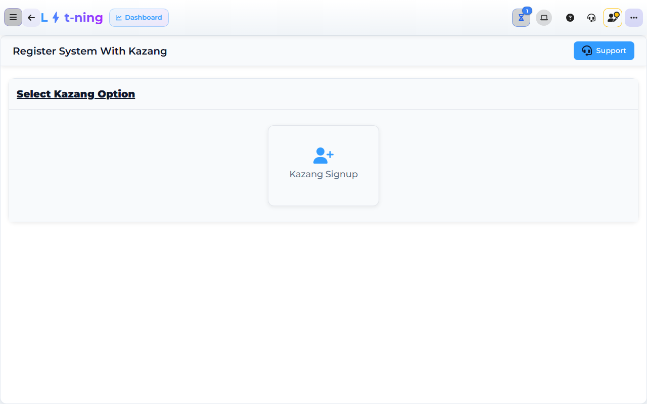 Core App Kazang Settings screen — demo store.